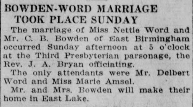 Nettie Word-C.B. Bowden